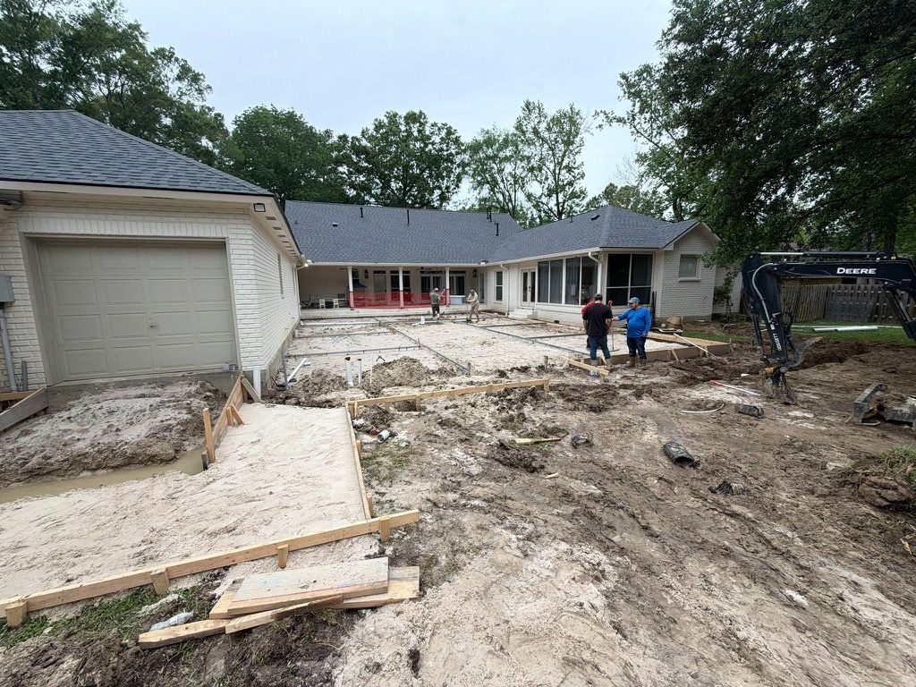 Residential addition framing in progress