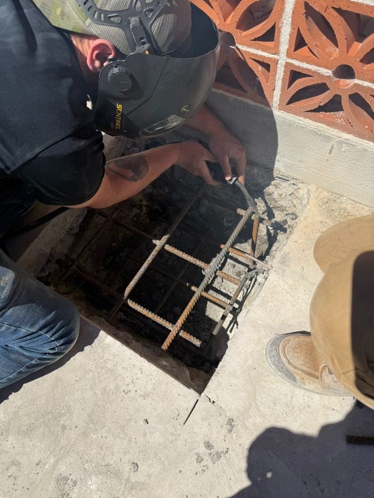 Concrete pour detail