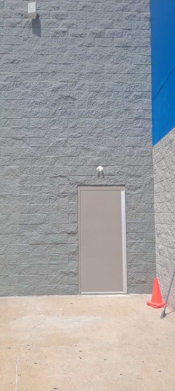 Walmart exterior wall and door