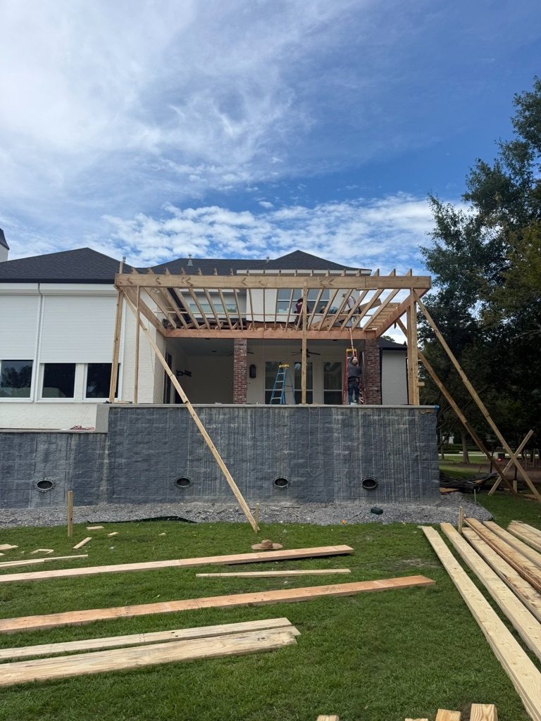 Residential addition exterior framing