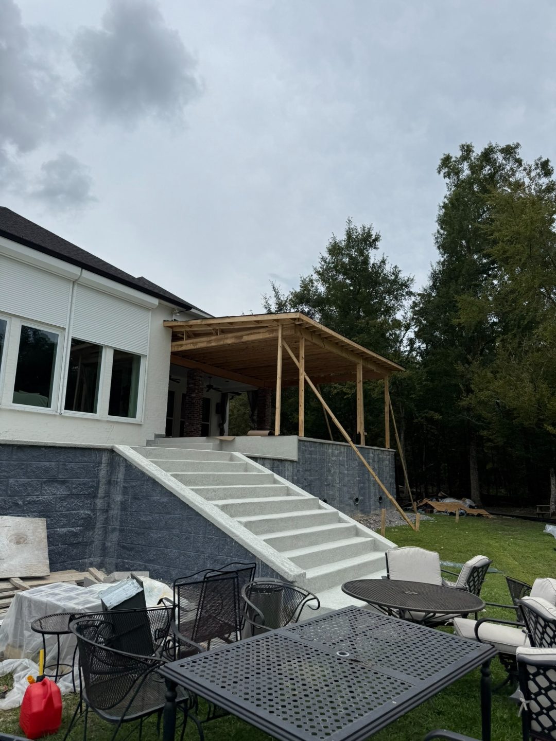 Residential rear addition with covered porch